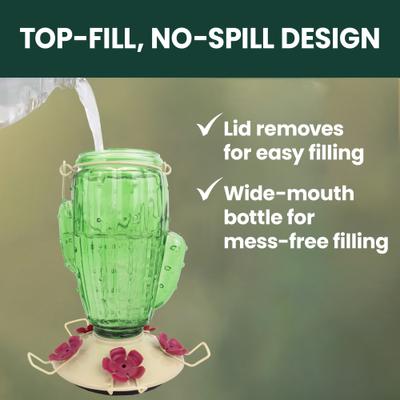 Show full view: Perky-Pet Cactus Top-Fill Glass Hummingbird Feeder slide 2 of 10