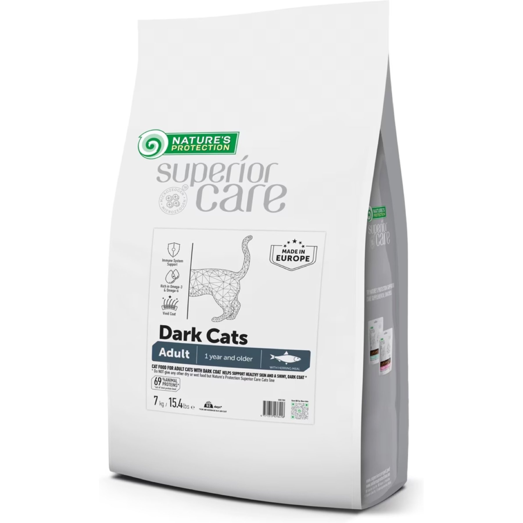 Nature's Protection Superior Care Herring Grain-Free Dark Cats Adult Dry Cat Food, 15.4-lb bag