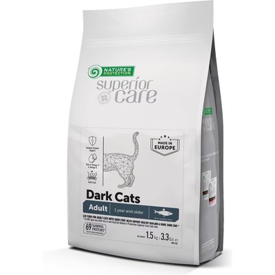 Nature's Protection Nature's Protection Superior Care Dark Coat All Breeds Herring Dry Cat Food, 3.3-lb bag