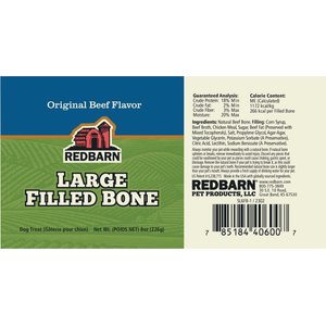 Redbarn Large Beef Filled Bones Dog Treats, case of 15