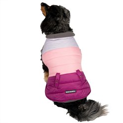Eddie Bauer Flora Colorblock Puffer Dog Parka, Purple/Light Purple, Large