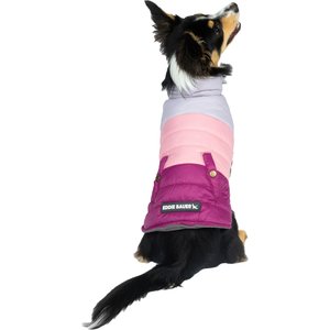 Eddie Bauer Flora Colorblock Puffer Dog Parka, Purple/Light Purple, Small