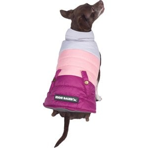 Eddie Bauer Flora Colorblock Puffer Dog Parka, Purple/Light Purple, X-Small