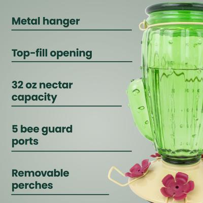 Show full view: Perky-Pet Cactus Top-Fill Glass Hummingbird Feeder slide 3 of 10