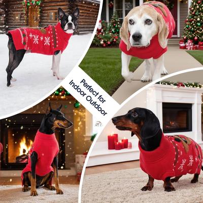 Show full view: NANAKI Machine Washable Dog Christmas Sweater, Red, Medium slide 7 of 10