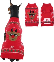 NANAKI Machine Washable Dog Christmas Sweater, Red, XXXX-Large