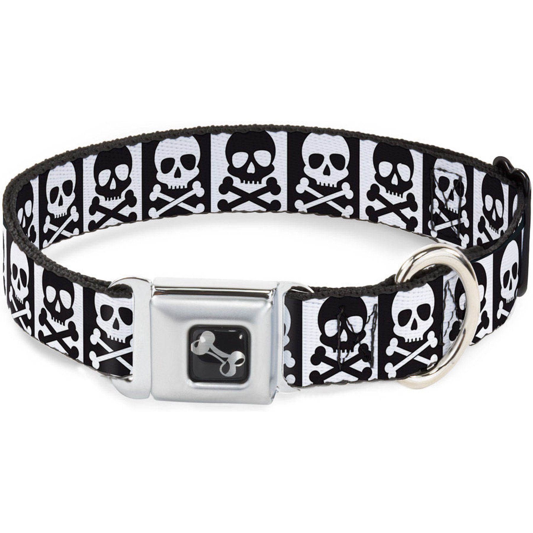 Buckle-Down Skull Cross Bones Dog Collar, Small: 13 to 17-in neck, 1.5-in wide