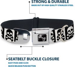 Buckle-Down Skull Cross Bones Dog Collar, Medium: 11 to 16.5-in neck, 1-in wide slide 2 of 8