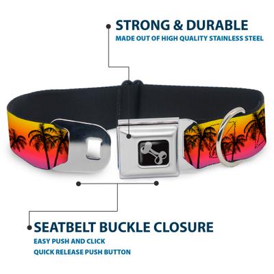 Show full view: Buckle-Down Palm Trees Sunset Fade Dog Collar, Large: 20 to 31-in neck, 1.5-in wide slide 4 of 8