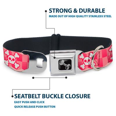 Show full view: Buckle-Down Cute Skulls Dog Collar, Medium: 16 to 23-in neck, 1.5-in wide slide 4 of 8