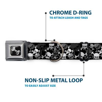 Show full view: Buckle-Down Top Skulls Stacked Dog Collar, Large: 15 to 24-in neck, 1-in wide slide 6 of 9