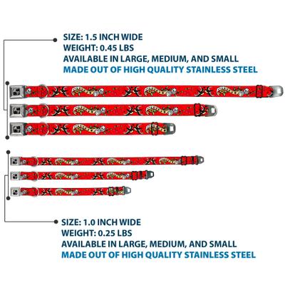 Show full view: Buckle-Down Lucky Red Dog Collar, Medium: 11 to 16.5-in neck, 1-in wide slide 3 of 8