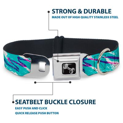 Show full view: Buckle-Down Jazzy Wave Scribble Dog Collar, Large: 15 to 24-in neck, 1-in wide slide 5 of 9