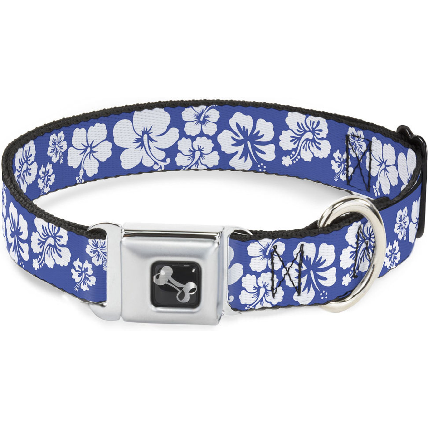 Buckle-Down Hibiscus Dog Collar, Large: 15 to 24-in neck, 1-in wide