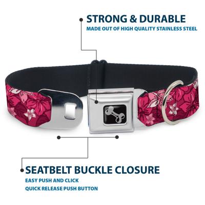 Show full view: Buckle-Down Hibiscus Collage Dog Collar, Large: 15 to 24-in neck, 1-in wide slide 4 of 8