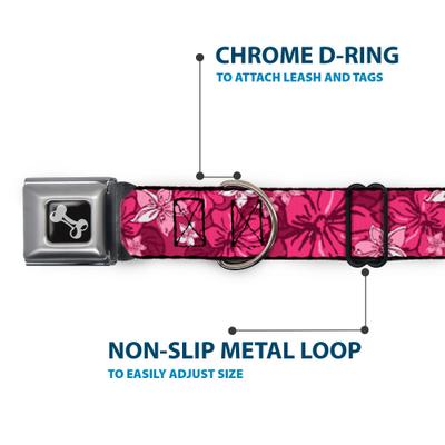 Show full view: Buckle-Down Hibiscus Collage Dog Collar, Large: 15 to 24-in neck, 1-in wide slide 5 of 8