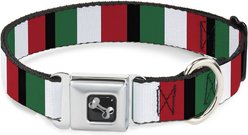 Buckle-Down Italy Flags Dog Collar, Medium: 16 to 23-in neck, 1.5-in wide