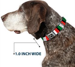 Buckle-Down Italy Flags Dog Collar, Medium: 11 to 16.5-in neck, 1-in wide slide 2 of 8