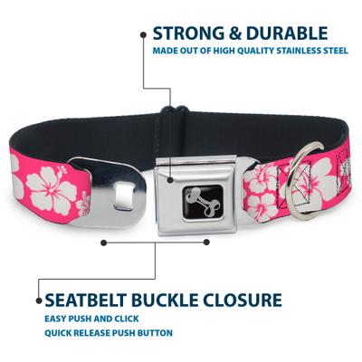 Show full view: Buckle-Down Hibiscus Neon Dog Collar, Medium: 16 to 23-in neck, 1.5-in wide slide 4 of 8