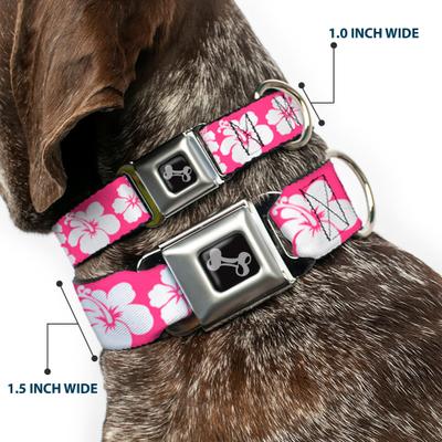 Show full view: Buckle-Down Hibiscus Neon Dog Collar, Medium: 16 to 23-in neck, 1.5-in wide slide 2 of 8