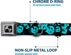 Buckle-Down Skulls Stacked Weathered Dog Collar, Small: 9.5 to 13-in neck, 1-in wide slide 2 of 8