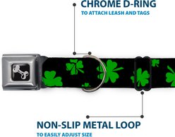 Buckle-Down St Pats Clovers Dog Collar, Medium: 11 to 16.5-in neck, 1-in wide slide 2 of 8