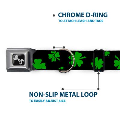 Show full view: Buckle-Down St Pats Clovers Dog Collar, Medium: 11 to 16.5-in neck, 1-in wide slide 6 of 9