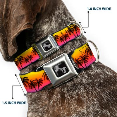 Show full view: Buckle-Down Palm Trees Sunset Fade Dog Collar, Large: 20 to 31-in neck, 1.5-in wide slide 2 of 8