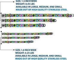 Buckle-Down Funky Alien Flowers Dog Collar, Large: 15 to 24-in neck, 1-in wide slide 2 of 8