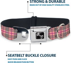 Buckle-Down Plaid Dog Collar, Pink, Large: 20 to 31-in neck, 1.5-in wide slide 2 of 8