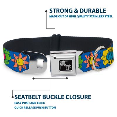 Show full view: Buckle-Down Funky Flower Drip Dog Collar, Medium: 11 to 16.5-in neck, 1-in wide slide 4 of 8