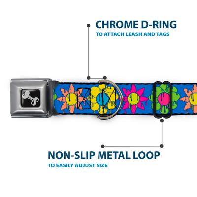 Show full view: Buckle-Down Funky Flower Drip Dog Collar, Medium: 11 to 16.5-in neck, 1-in wide slide 5 of 8