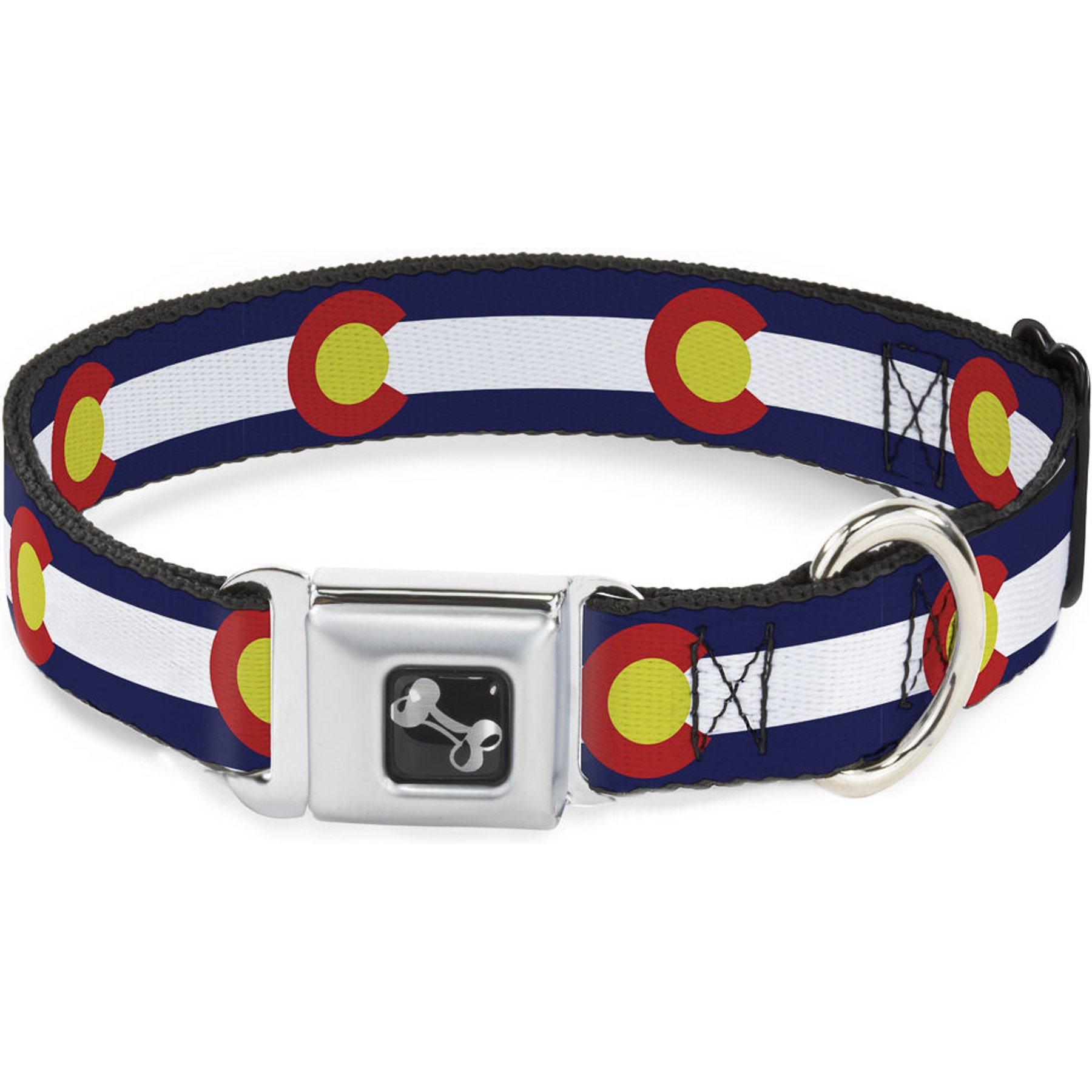 Buckle-Down Colorado Flags Dog Collar, Large: 20 to 31-in neck, 1.5-in wide