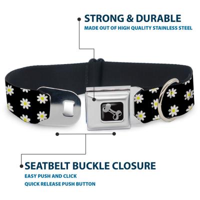 Show full view: Buckle-Down Daisies Scattered Dog Collar, Large: 15 to 24-in neck, 1-in wide slide 4 of 8