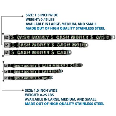 Show full view: Buckle-Down Cash Money Dollar Bills Dog Collar, Small: 13 to 17-in neck, 1.5-in wide slide 4 of 9