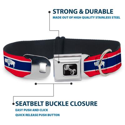 Show full view: Buckle-Down Wyoming Flags Dog Collar, Small: 13 to 17-in neck, 1.5-in wide slide 4 of 8