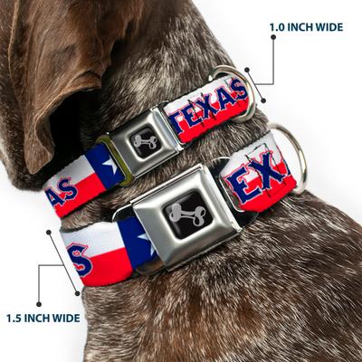 Show full view: Buckle-Down Texas Flag Dog Collar, Large: 15 to 24-in neck, 1-in wide slide 3 of 9