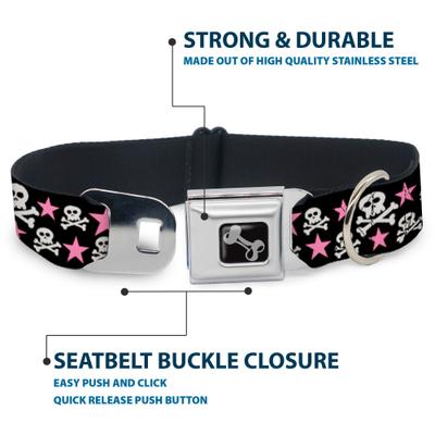 Show full view: Buckle-Down Skulls Stars Dog Collar, Small: 9.5 to 13-in neck, 1-in wide slide 4 of 8