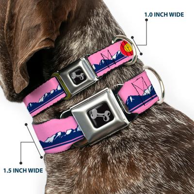 Show full view: Buckle-Down Colorado Flag Icon Mountain Skyline Dog Collar, Large: 15 to 24-in neck, 1-in wide slide 3 of 9