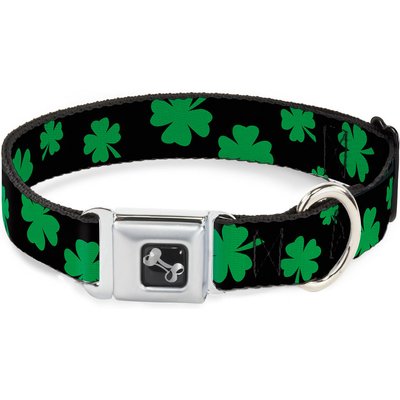 Buckle-Down Buckle-Down St Pats Clovers Dog Collar, Medium: 11 to 16.5-in neck, 1-in wide