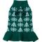 Show in main carousel: CuteBone Snowflake Dog Sweater Dress, Green, X-Small slide 5 of 10