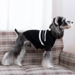 CuteBone Cardigan Striped Knitted Dog Sweater, Black, X-Large slide 2 of 9