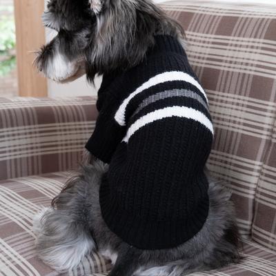 Show full view: CuteBone Cardigan Striped Knitted Dog Sweater, Black, X-Large slide 9 of 11