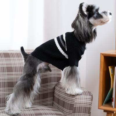 Show full view: CuteBone Cardigan Striped Knitted Dog Sweater, Black, X-Large slide 8 of 11