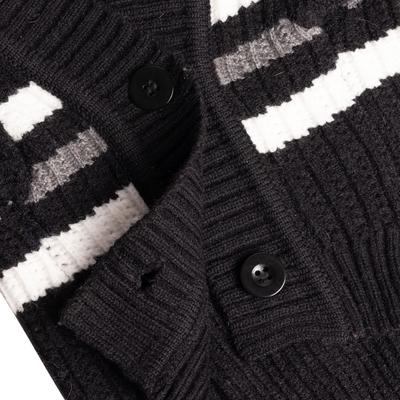 Show full view: CuteBone Cardigan Striped Knitted Dog Sweater, Black, X-Large slide 5 of 11