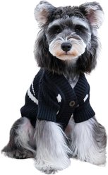 CuteBone Cardigan Striped Knitted Dog Sweater, Black, X-Large
