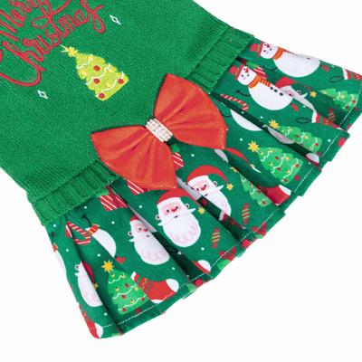 Show full view: CuteBone Holiday Dog Christmas Sweater Dress, Green, X-Large slide 6 of 11