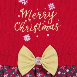 CuteBone Holiday Dog Christmas Sweater Dress, Red, X-Large slide 2 of 9