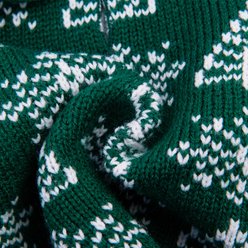 CuteBone Snowflake Dog Sweater Dress, Green, Medium slide 2 of 9