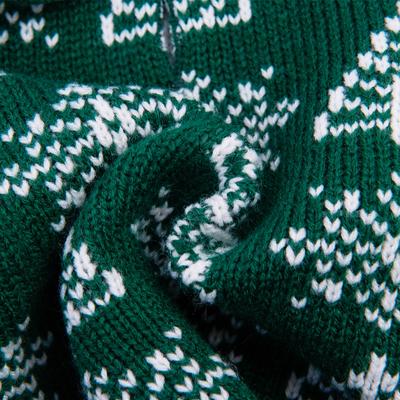 Show full view: CuteBone Snowflake Dog Sweater Dress, Green, X-Small slide 8 of 10